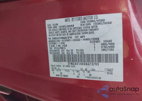 1999 Ford Windstar Lx from USA, damaged, VIN 2FMZA5140XBA73795